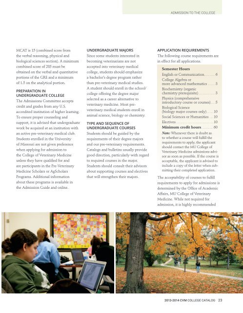 2013/2014 Course Catalog - University of Missouri - College of ...