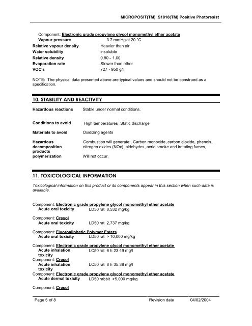 Shipley 1818 Photoresist