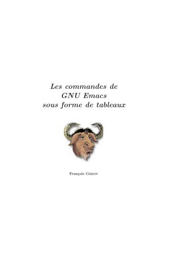 Les commandes de GNU Emacs sous forme de tableaux - Free