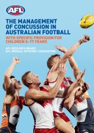 THE MANAGEMENT OF CONCUSSION IN ... - AFL Community