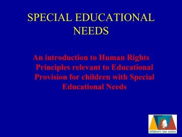 SPECIAL EDUCATIONAL NEEDS