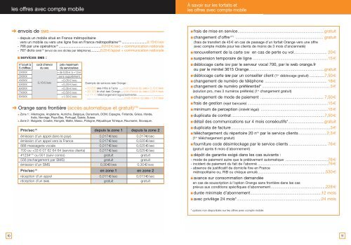 les forfaits Orange et les offres avec compte mobile - Orange mobile