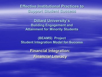 Dillard University Presentation - Institute for Higher Education Policy