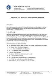 Deutsche Schule Istanbul Elternbrief zum Abschluss des ...