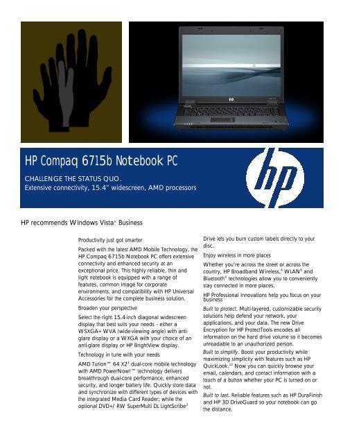 Datasheet - msg - HP Compaq 6715b Notebook PC_2_