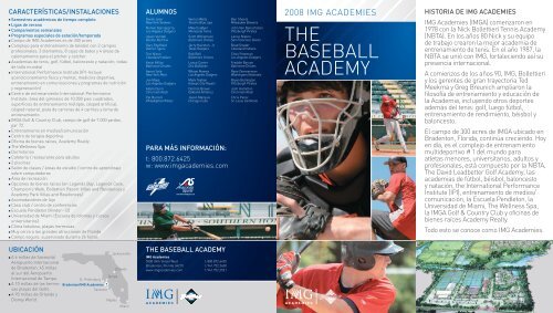 THE BASEBALL ACADEMY - IMG Academy