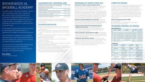 THE BASEBALL ACADEMY - IMG Academy