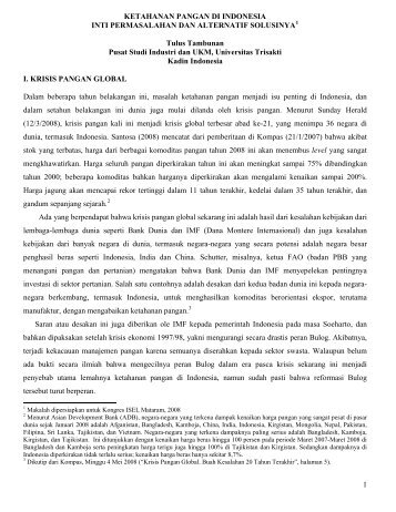 KETAHANAN PANGAN DI INDONESIA - Blog UMY Community
