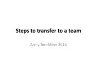 Steps to transfer to a team - Army Ten-Miler