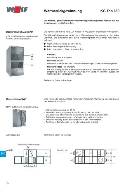 Klimageräte KG/KGW Top 21-1000