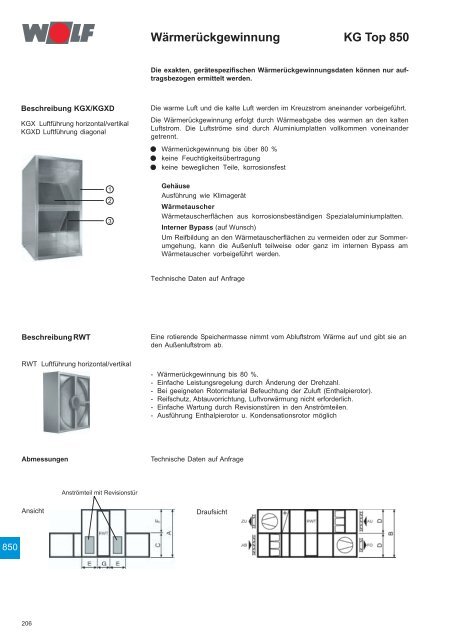 Klimageräte KG/KGW Top 21-1000