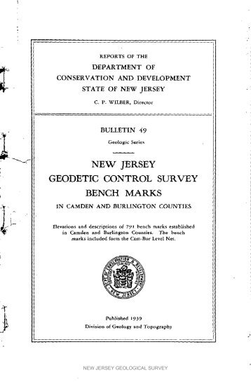 Bulletin 49, New Jersey Geodetic Control Survey Bench Marks in ...