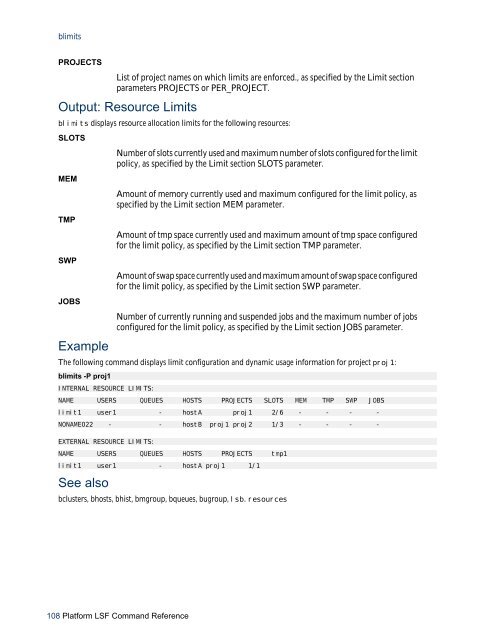 Platform LSF Command Reference - SAS