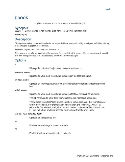 Platform LSF Command Reference - SAS