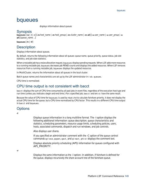 Platform LSF Command Reference - SAS