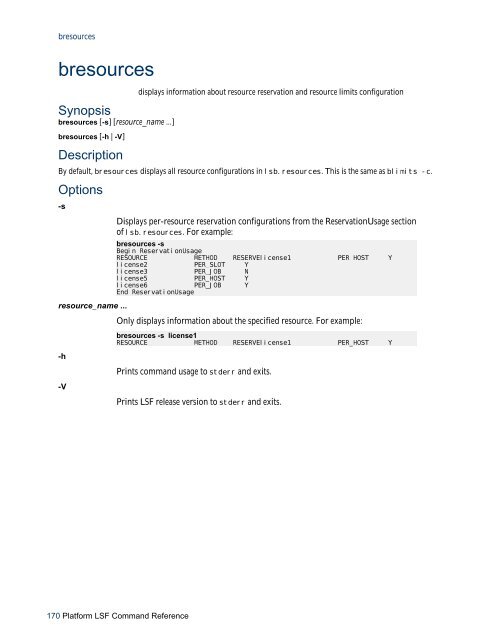 Platform LSF Command Reference - SAS