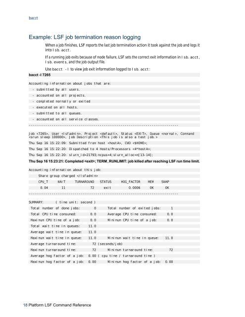 Platform LSF Command Reference - SAS