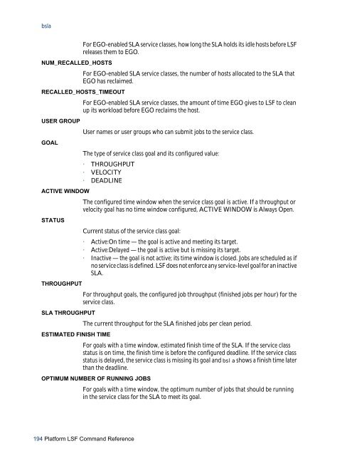 Platform LSF Command Reference - SAS