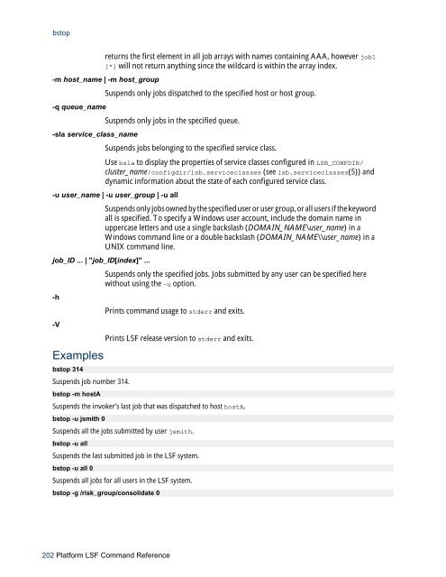 Platform LSF Command Reference - SAS