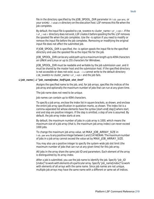 Platform LSF Command Reference - SAS