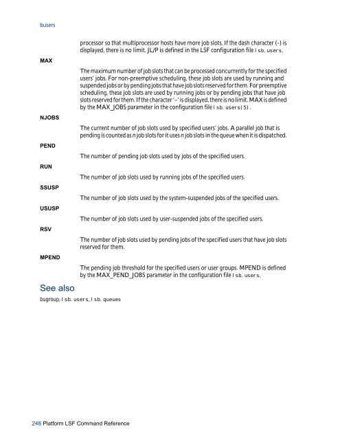 Platform LSF Command Reference - SAS