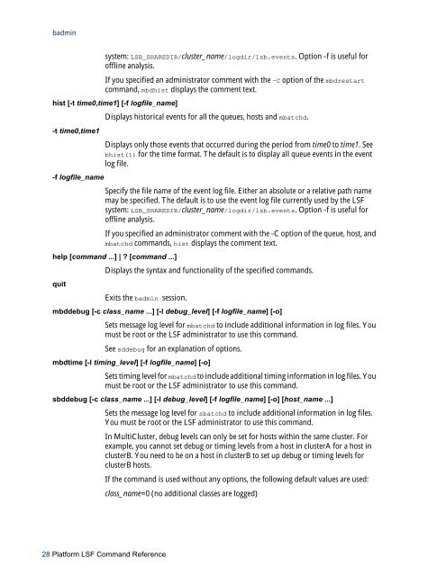 Platform LSF Command Reference - SAS