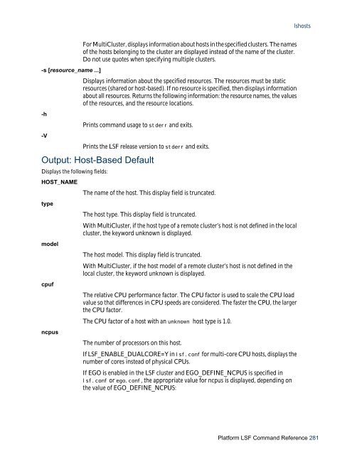 Platform LSF Command Reference - SAS