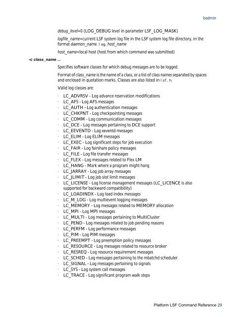 Platform LSF Command Reference - SAS