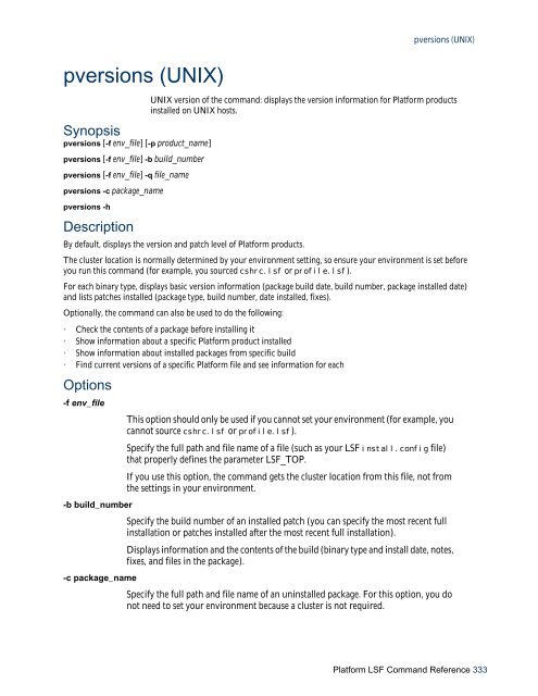 Platform LSF Command Reference - SAS