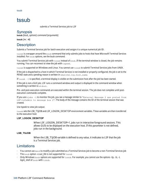 Platform LSF Command Reference - SAS