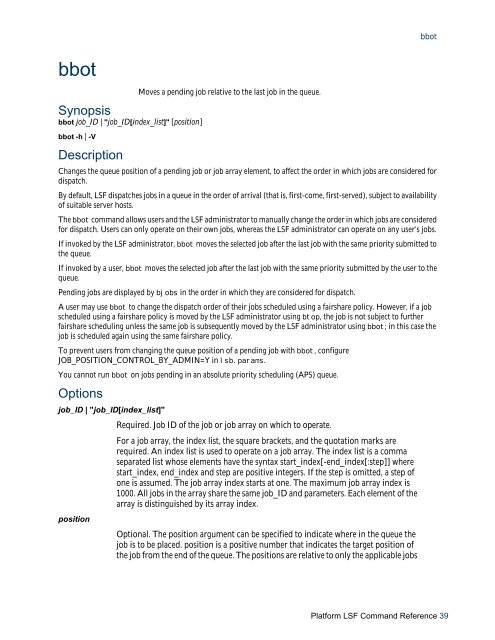 Platform LSF Command Reference - SAS