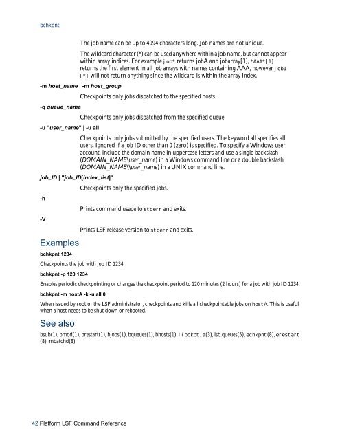 Platform LSF Command Reference - SAS