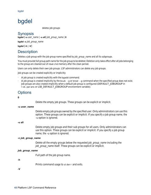 Platform LSF Command Reference - SAS