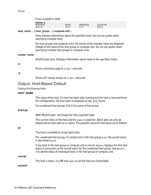 Platform LSF Command Reference - SAS