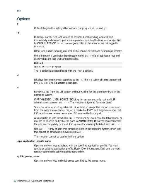 Platform LSF Command Reference - SAS