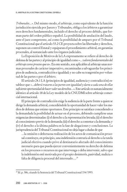 El Arbitraje en la Doctrina Constitucional Española - lima arbitration