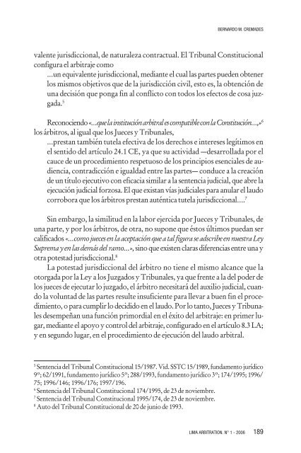 El Arbitraje en la Doctrina Constitucional Española - lima arbitration