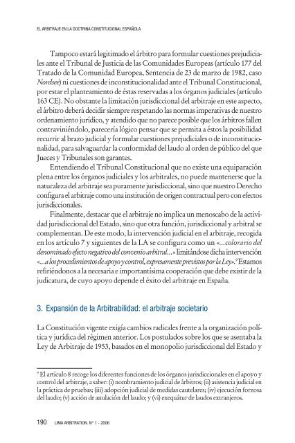El Arbitraje en la Doctrina Constitucional Española - lima arbitration