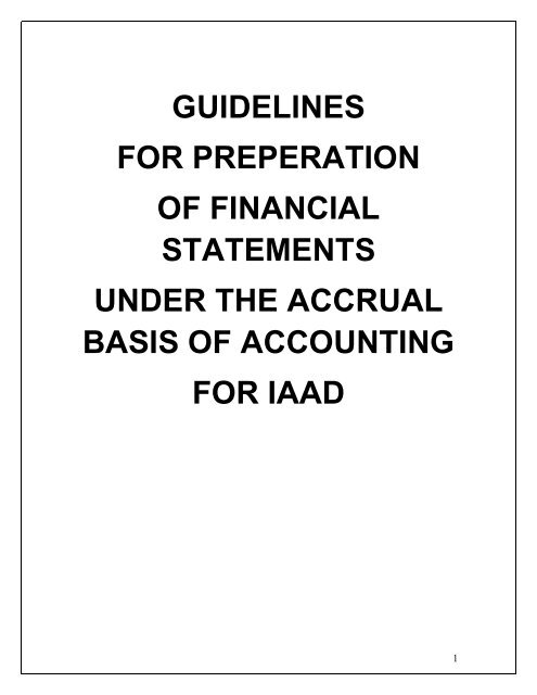 Guidelines for Preparation of Financial Statements under the ...