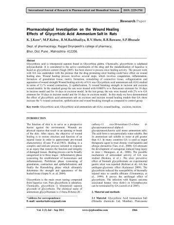 Pharmacological Investigation on the Wound Healing Effects of ...