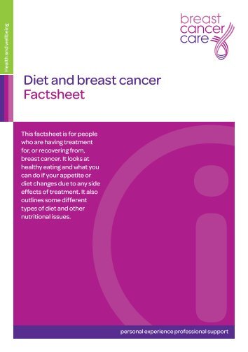 Diet and breast cancer (BCC 98) pdf - Breast Cancer Care