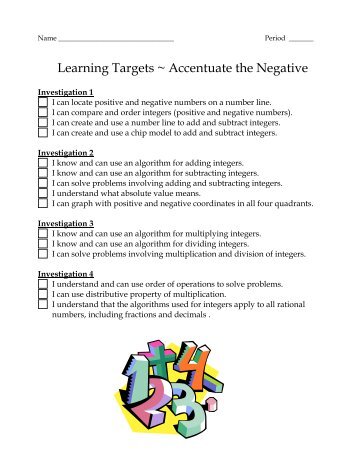 Learning Targets ~ Accentuate the Negative