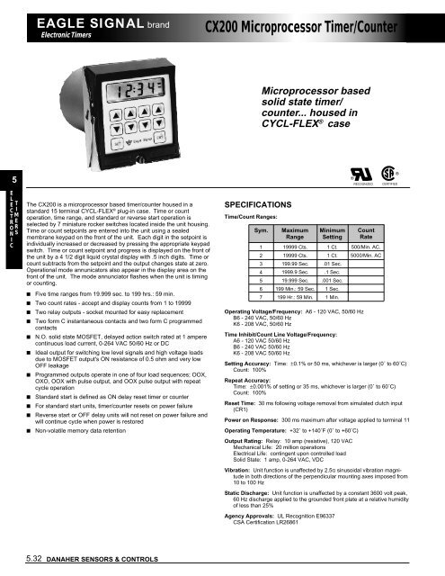 CX200 Microprocessor Timer/Counter - Danaher Specialty Products