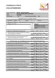 Fortbildung in D- Berlin EVALUATIONSBOGEN