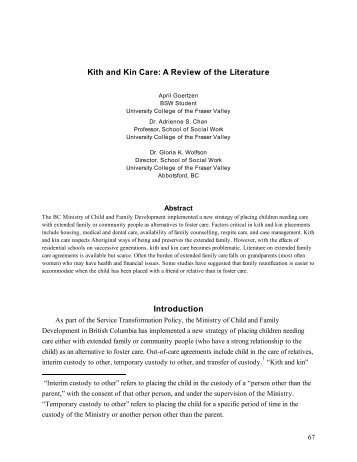 Kith and Kin Care - Open Journal Systems