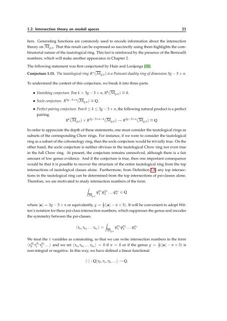 Intersection theory on moduli spaces of curves ... - User Web Pages