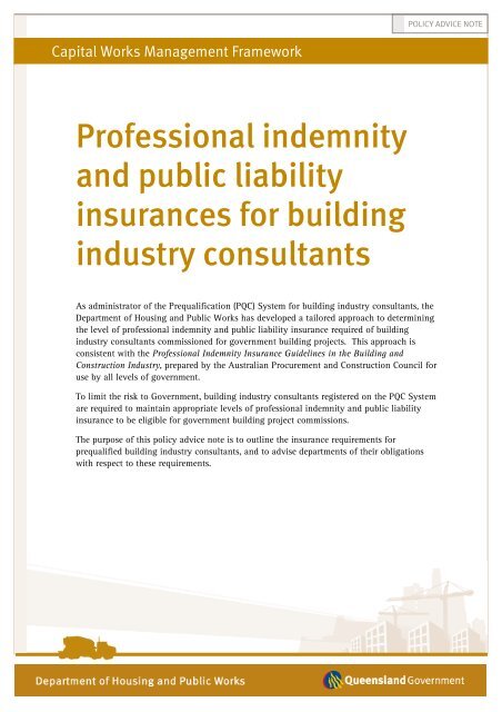 Professional indemnity and public liability insurances