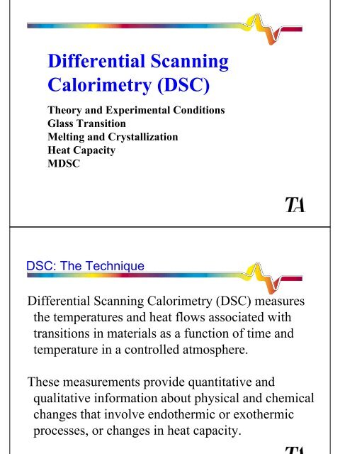 Differential Scanning Calorimetry (DSC)