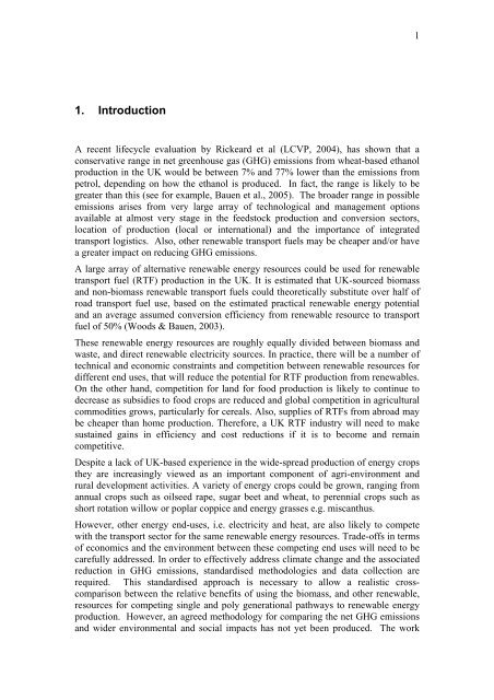 BIOETHANOL GREENHOUSE GAS CALCULATOR - HGCA