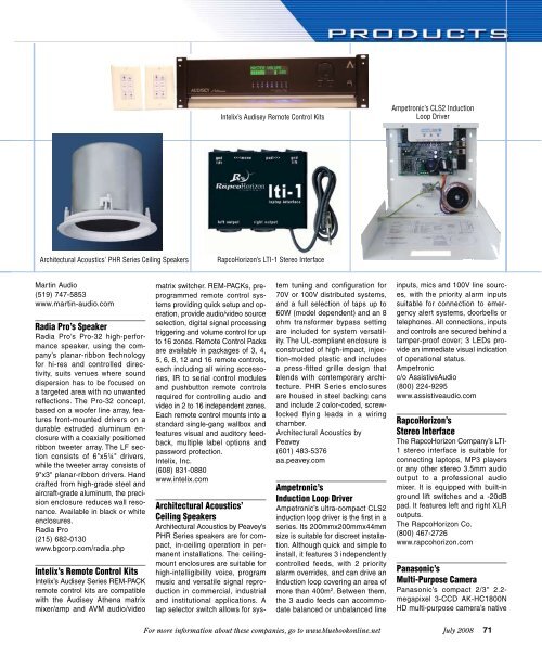 Sound and Communications - July 2008 Issue